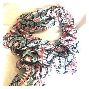 Ann Taylor blue pink navy summer scarf
